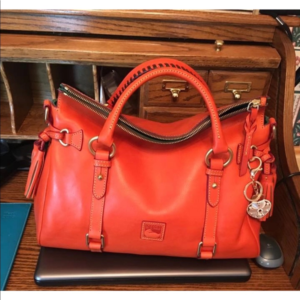 Dooney & Bourke stunning iconic Florentine Satchel, rare color burnt orange